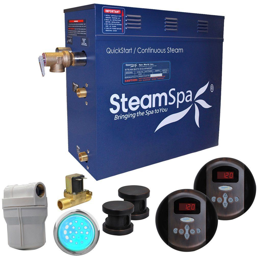 SteamSpa Royal 10.5 KW QuickStart Acu-Steam Bath Generator Package with Built-in Auto Drain in Oil Rubbed Bronze Steam Generators SteamSpa 