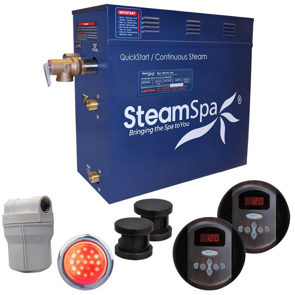 SteamSpa Royal 12 KW QuickStart Acu-Steam Bath Generator Package in Oil Rubbed Bronze Steam Generators SteamSpa 