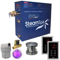 Thumbnail for SteamSpa Royal 9 KW QuickStart Acu-Steam Bath Generator Package with Built-in Auto Drain in Brushed Nickel Steam Generators SteamSpa 