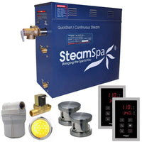 Thumbnail for SteamSpa Royal 12 KW QuickStart Acu-Steam Bath Generator Package with Built-in Auto Drain in Brushed Nickel Steam Generators SteamSpa 