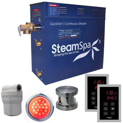 SteamSpa Royal 7.5 KW QuickStart Acu-Steam Bath Generator Package in Brushed Nickel Steam Generators SteamSpa 