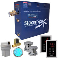 Thumbnail for SteamSpa Royal 12 KW QuickStart Acu-Steam Bath Generator Package with Built-in Auto Drain in Polished Chrome Steam Generators SteamSpa 