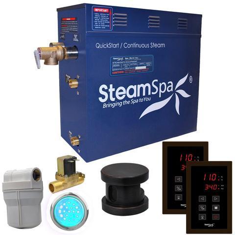 SteamSpa Royal 9 KW QuickStart Acu-Steam Bath Generator Package with Built-in Auto Drain in Oil Rubbed Bronze Steam Generators SteamSpa 