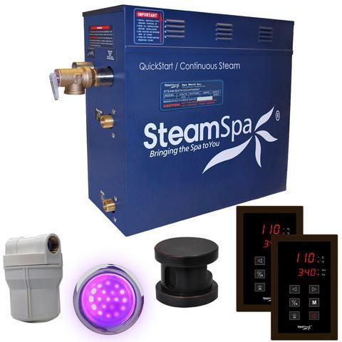 SteamSpa Royal 9 KW QuickStart Acu-Steam Bath Generator Package in Oil Rubbed Bronze Steam Generators SteamSpa 