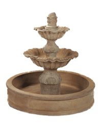 Thumbnail for Regina Two Tier Pond Cast Stone Outdoor Garden Fountains Fountain Tuscan 