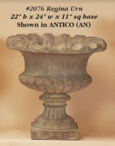 Regina Urn Cast Stone Outdoor Garden Planter Planter Tuscan 