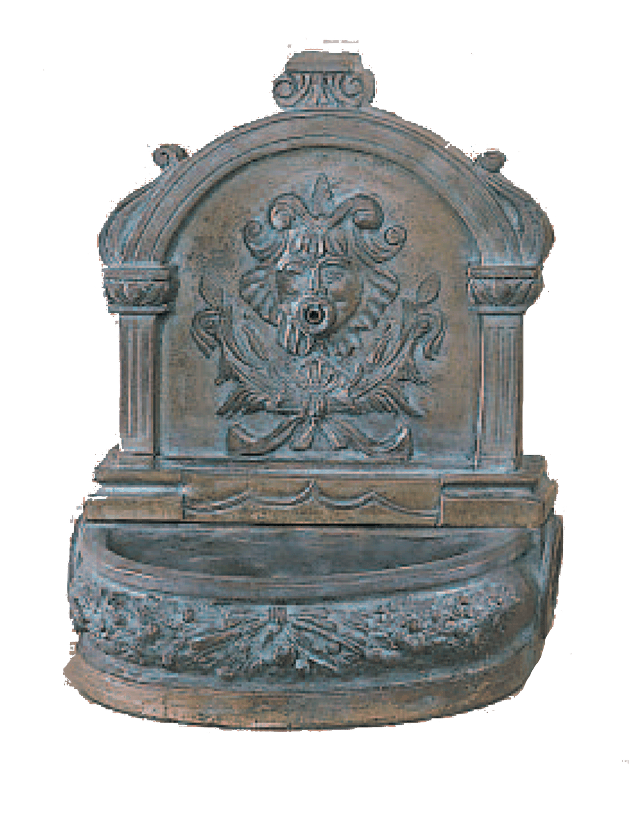 Romana Table Top Cast Stone Outdoor Garden Fountain With Spout Fountain Tuscan 
