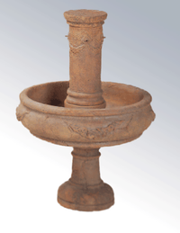 Thumbnail for Rosa Column Cast Stone Outdoor Garden Fountains With Spout Fountain Tuscan 
