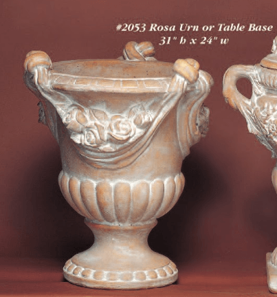 Rosa Urn Or Table Base Cast Stone Outdoor Garden Planter Planter Tuscan 