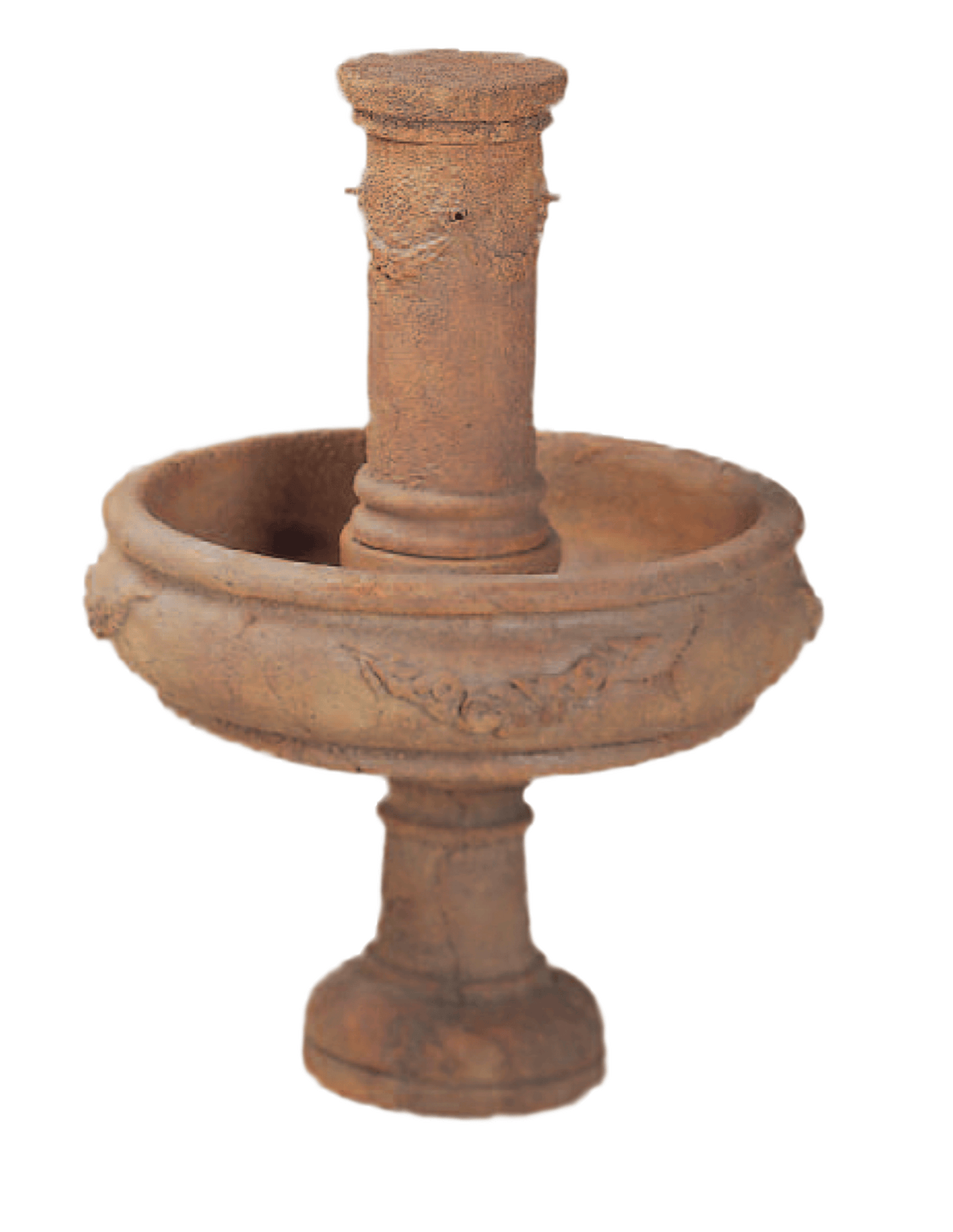 Rosa Column Cast Stone Outdoor Garden Fountains With Spout Fountain Tuscan 