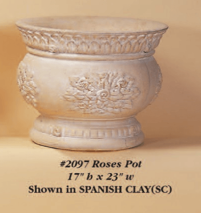 Roses Pot Cast Stone Outdoor Garden Planter Planter Tuscan 