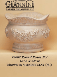 Thumbnail for Round Roses Pot Cast Stone Outdoor Garden Planter Planter Tuscan 