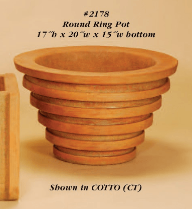 Round Ring Pot Cast Stone Outdoor Garden Planter Planter Tuscan 