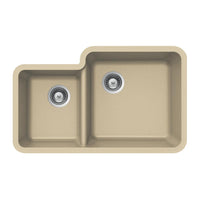 Thumbnail for Houzer SAND Quartztone Series Granite Undermount 70/30 Double Bowl Kitchen Sink, Sand Kitchen Sink - Undermount Houzer 