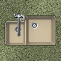 Thumbnail for Houzer SAND Quartztone Series Granite Undermount 70/30 Double Bowl Kitchen Sink, Sand Kitchen Sink - Undermount Houzer 
