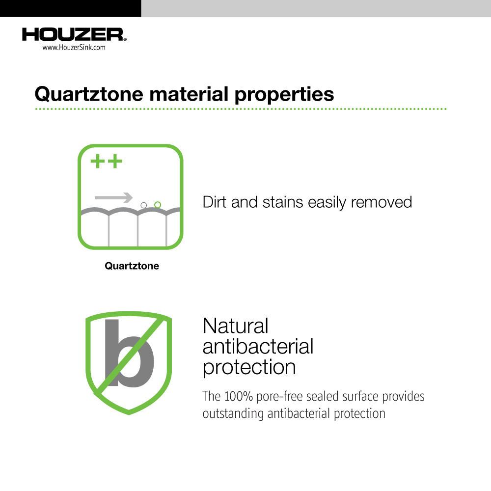 Houzer SAND Quartztone Series Granite Undermount 70/30 Double Bowl Kitchen Sink, Sand Kitchen Sink - Undermount Houzer 