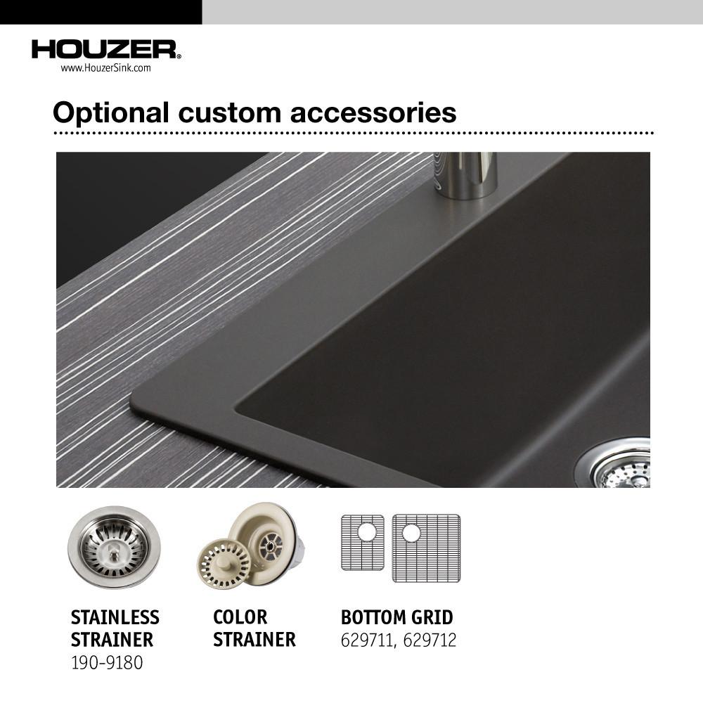 Houzer SAND Quartztone Series Granite Undermount 70/30 Double Bowl Kitchen Sink, Sand Kitchen Sink - Undermount Houzer 