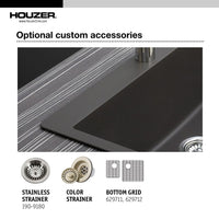 Thumbnail for Houzer SAND Quartztone Series Granite Undermount 70/30 Double Bowl Kitchen Sink, Sand Kitchen Sink - Undermount Houzer 