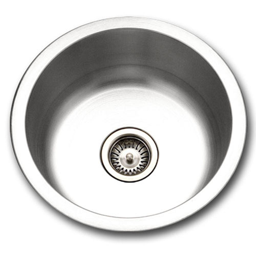 Houzer Hospitality Series Topmount Stainless Steel Round Bar/Prep Sink Bar Sink - Topmount Houzer 