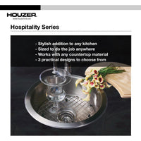 Thumbnail for Houzer Hospitality Series Topmount Stainless Steel Round Bar/Prep Sink Bar Sink - Topmount Houzer 