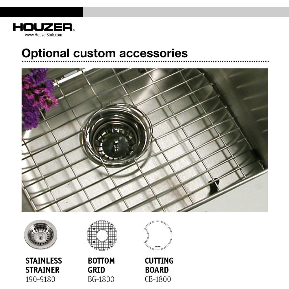 Houzer Hospitality Series Topmount Stainless Steel Round Bar/Prep Sink Bar Sink - Topmount Houzer 