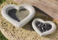 Thumbnail for Heart Shell Cast Stone Outdoor Garden Large Birdbath BirdBath Campania International 
