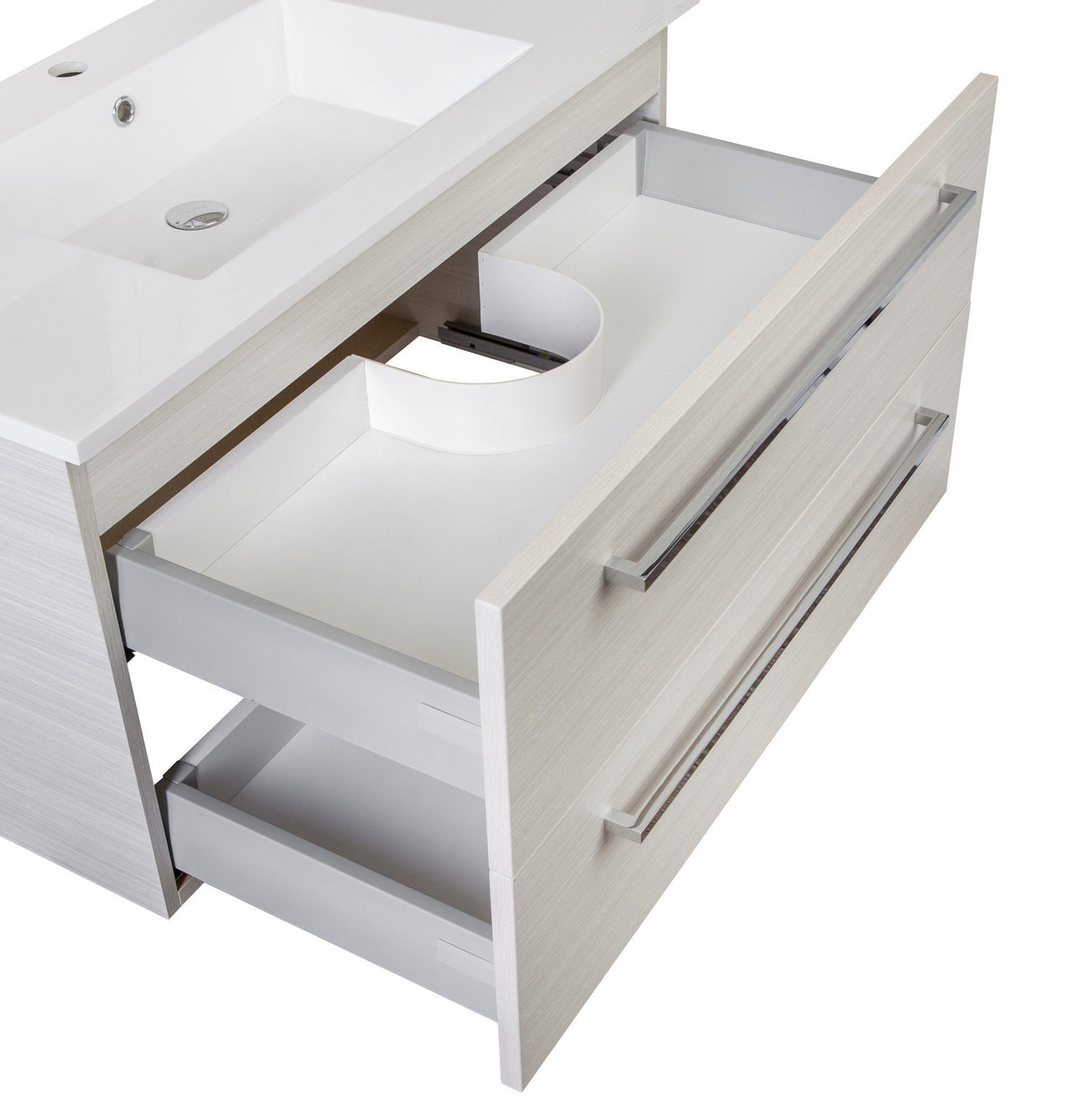 White Chocolate 36'' Modern Wall Hung Vanity 2 Drawers With Top by Cutler Vanity Cutler Kitchen & Bath 