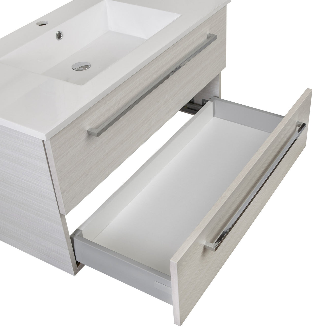 White Chocolate 36'' Modern Wall Hung Vanity 2 Drawers With Top by Cutler Vanity Cutler Kitchen & Bath 