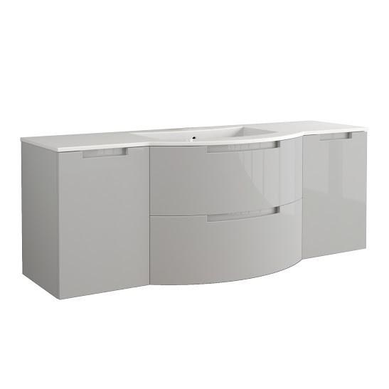 Latoscana Oasi 67" Grey Glossy Bathroom Vanity OA67OPT4G Vanity Latoscana 