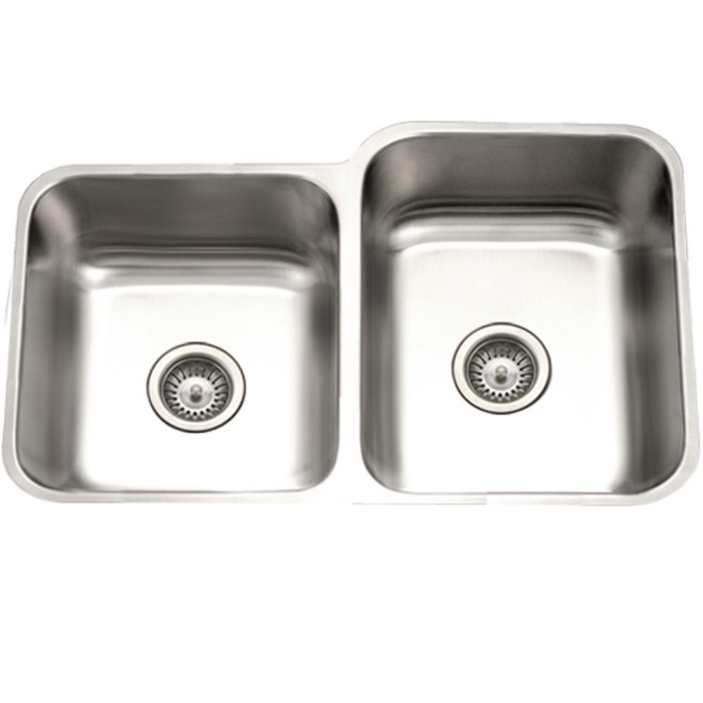 Houzer Eston Series Undermount Stainless Steel 60/40 Double Bowl Kitchen Sink 18 Gauge Kitchen Sink - Undermount Houzer 