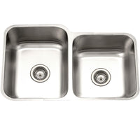 Thumbnail for Houzer Eston Series Undermount Stainless Steel 60/40 Double Bowl Kitchen Sink,18 Gauge Kitchen Sink - Undermount Houzer 