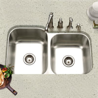 Thumbnail for Houzer Eston Series Undermount Stainless Steel 60/40 Double Bowl Kitchen Sink,18 Gauge Kitchen Sink - Undermount Houzer 