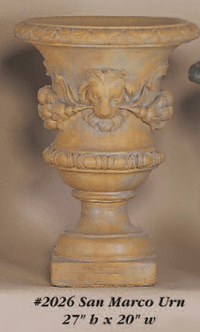 Thumbnail for San Marco Urn Cast Stone Outdoor Garden Planter Planter Tuscan 
