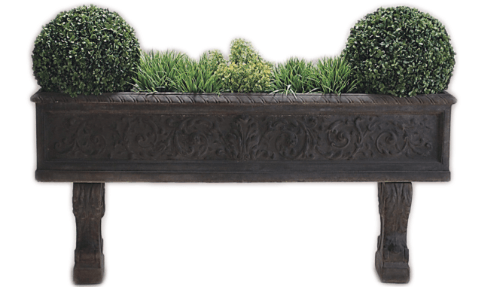 Santa Inez Planter Box with Legs Cast Stone Outdoor Garden Planter Planter Tuscan 