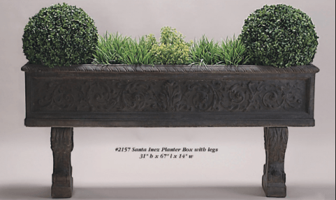 Santa Inez Planter Box with Legs Cast Stone Outdoor Garden Planter Planter Tuscan 