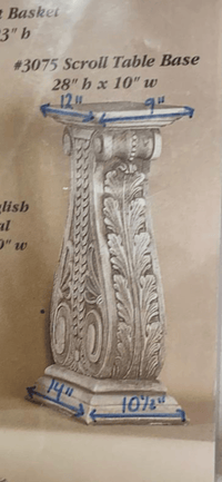 Thumbnail for Scroll Table Base Cast Stone Outdoor Asian Collection Statues Collection Tuscan 