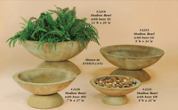 Thumbnail for Shallow Bowl with Base Cast Stone Outdoor Garden Planter Planter Tuscan 