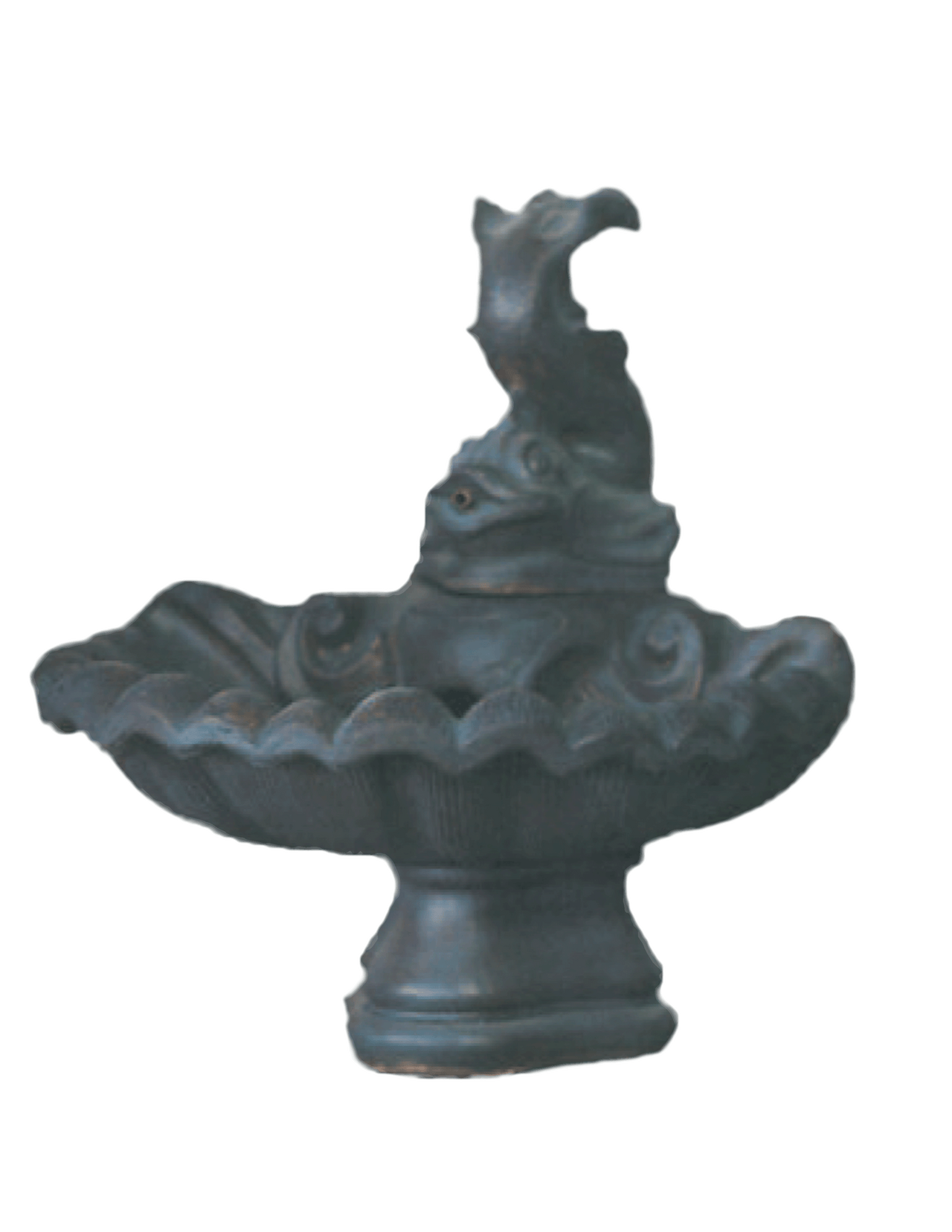 Small One Tier With Fish Cast Stone Outdoor Garden Fountain Fountain Tuscan 