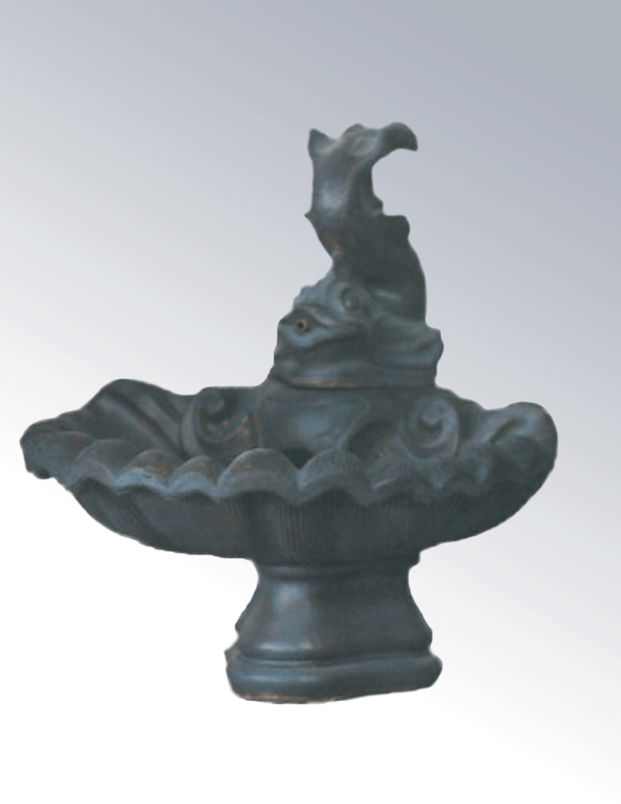 Small One Tier With Fish Cast Stone Outdoor Garden Fountain Fountain Tuscan 