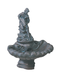 Thumbnail for Small One Tier With Fisherboy Cast Stone Outdoor Garden Fountain With Spout Fountain Tuscan 