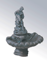 Thumbnail for Small One Tier With Fisherboy Cast Stone Outdoor Garden Fountain With Spout Fountain Tuscan 