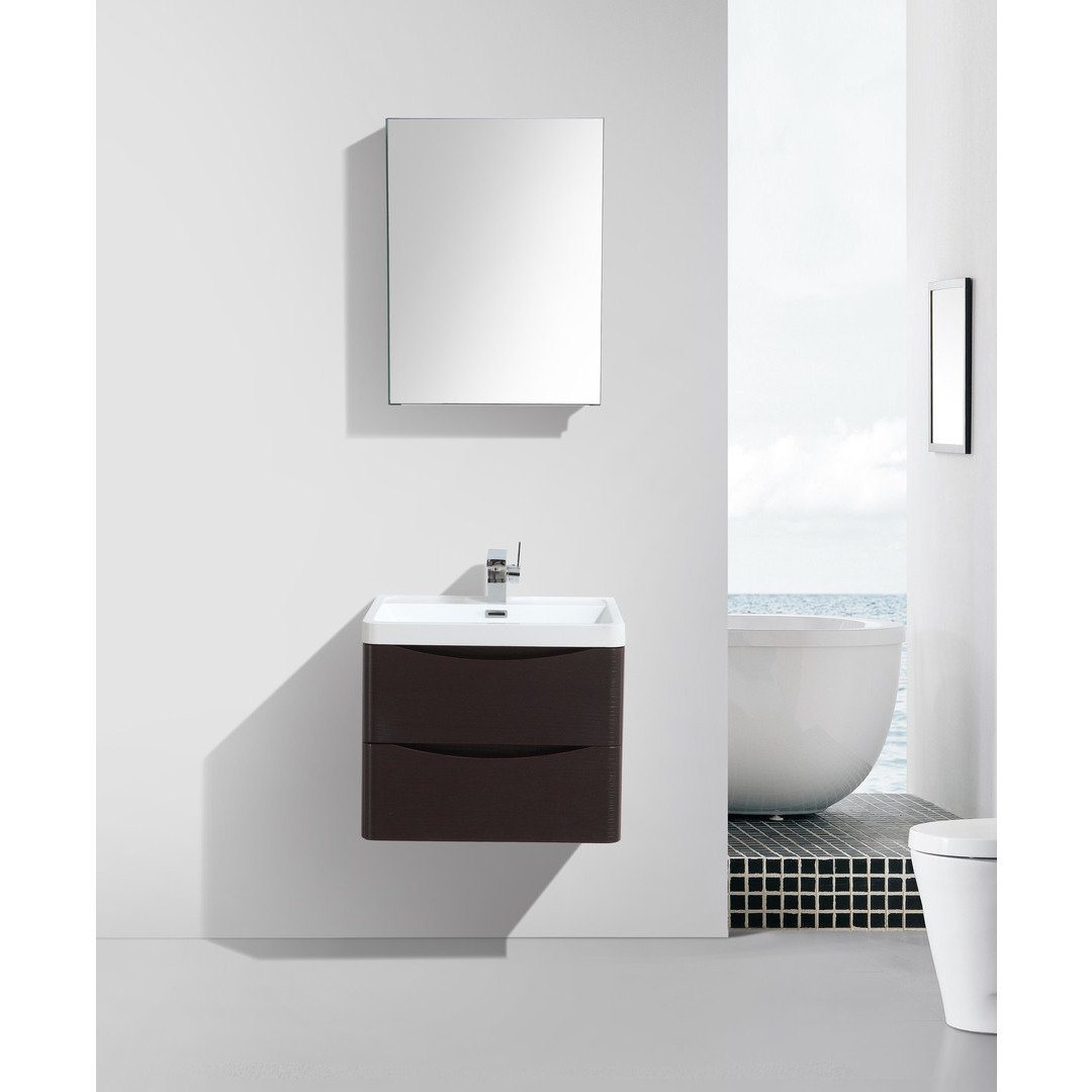 Eviva Smile® 24" Chest-nut Modern Vanity Set with Integrated White Acrylic Sink Vanity Eviva 