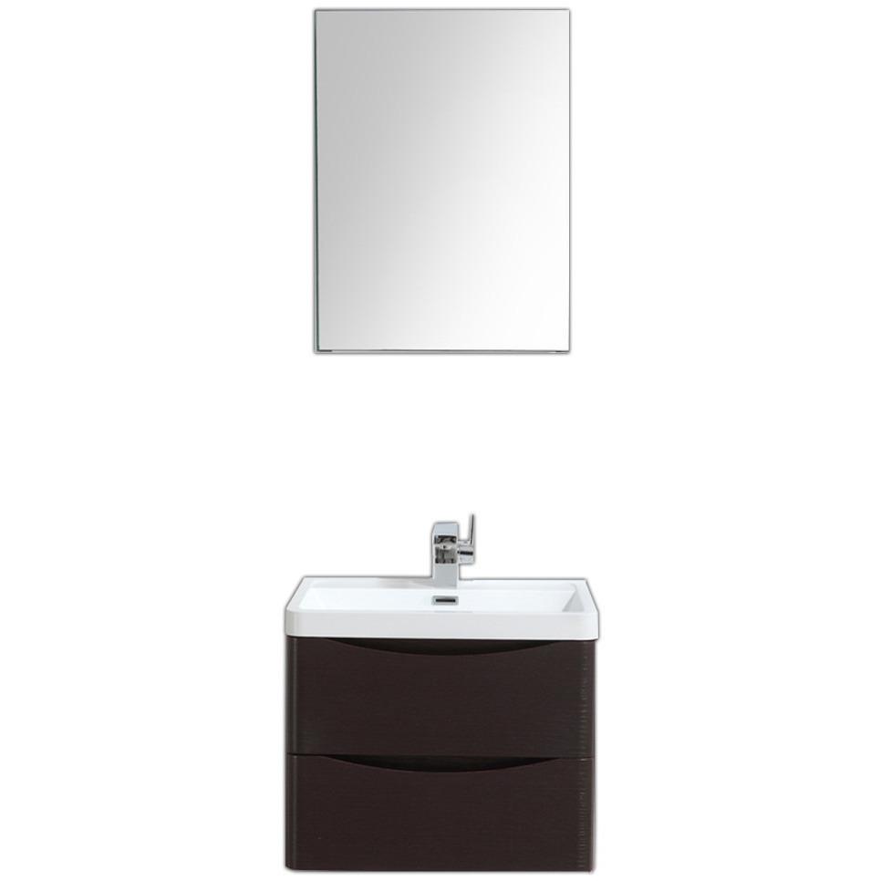 Eviva Smile® 24" Chest-nut Modern Vanity Set with Integrated White Acrylic Sink Vanity Eviva 