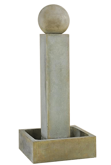 Smooth Pilar Outdoor Cast Stone Garden Fountain Tall With Ball Fountain Tuscan 