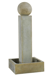 Thumbnail for Smooth Pilar Outdoor Cast Stone Garden Fountain Tall With Ball Fountain Tuscan 