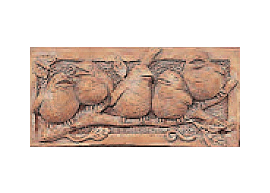 Songbirds Plaque Cast Stone Outdoor Asian Collection Wall Ornament Tuscan 