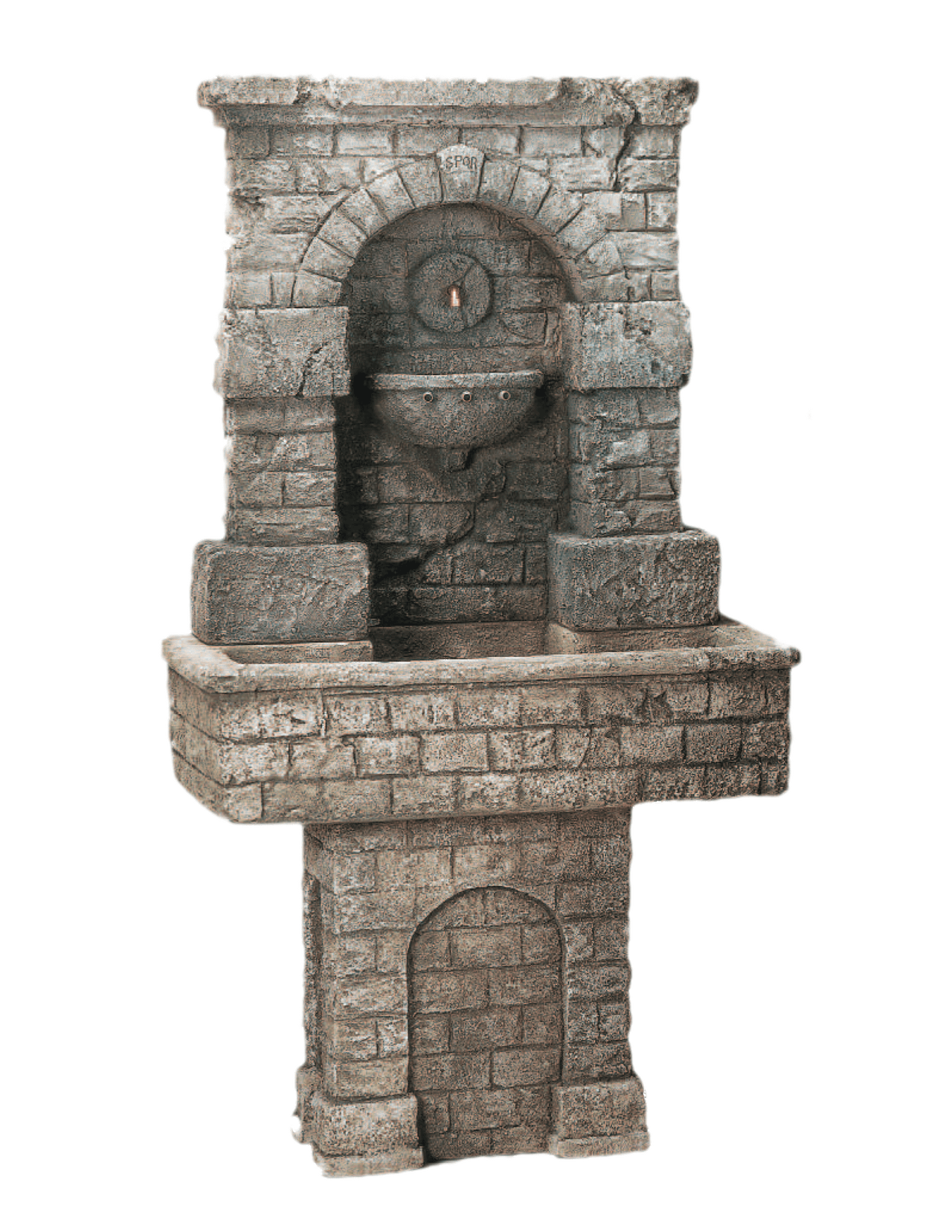 SPQR Cast Stone Outdoor Garden Fountain with pedestal Fountain Tuscan 