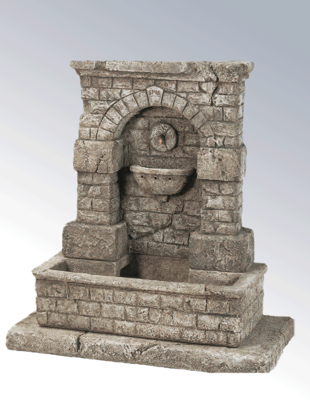 Spqr Cast Stone Outdoor Garden Fountains with Step Fountain Tuscan 