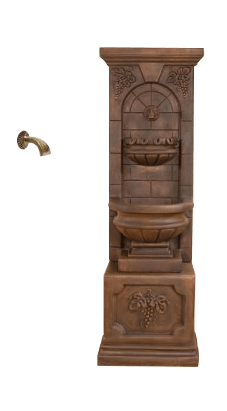 St. Helena Outdoor Cast Stone Garden Fountain W/ Base and For Spout Fountain Tuscan 