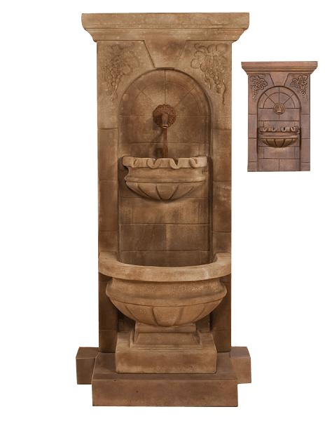 St. Helena Outdoor Cast Stone Garden Fountain W/ Step & For Spout Fountain Tuscan 